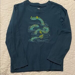 Kids Tea Collection Blue Long Sleeve Shirt with Sea Monster Design
